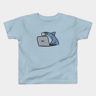 Coding shark cartoon Kids T-Shirt